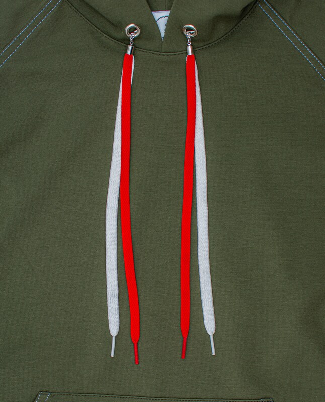 Red hoodie discount white strings